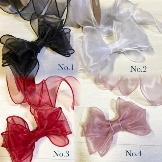 オーガンジービーズリボン ❁338〜341 オーガンジービーズリボン ❁338〜341 オーガンジービーズリボン ❁338