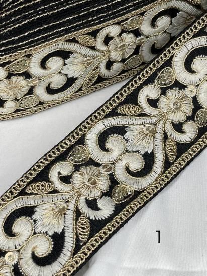 インド刺繍リボン専用 数量限定 インド刺繍リボン 1巻売 8m C003 | はぎれセット