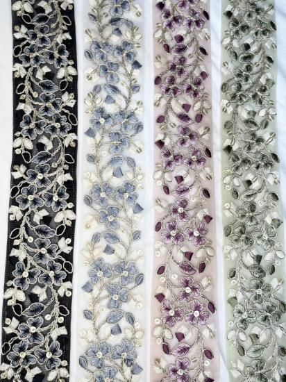 インド刺繍リボン】RW003 インド刺繍リボン約52mm幅 50cm単位 NO1～NO4