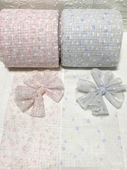 花柄リボン ファブリック小花柄エッジリボン】 40mm 1m NO1～NO4 4色