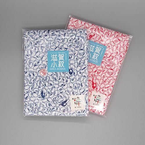 近江ちぢみ「滋賀小紋」ハンカチ エビ豆【湖東繊維工業協同組合 麻香