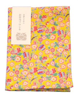 【ネコポス可】お弁当フロシキ・京小紋　桜に蝶（YE）