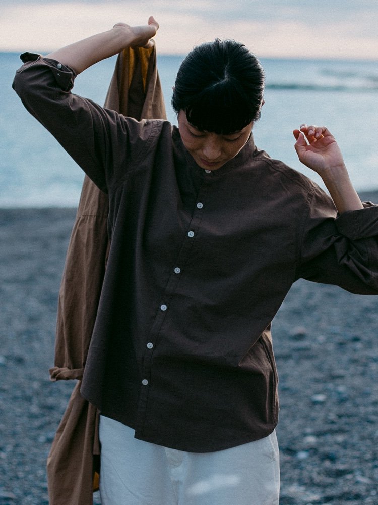Atelier shirts relax <br />stand collar<br /> /2color