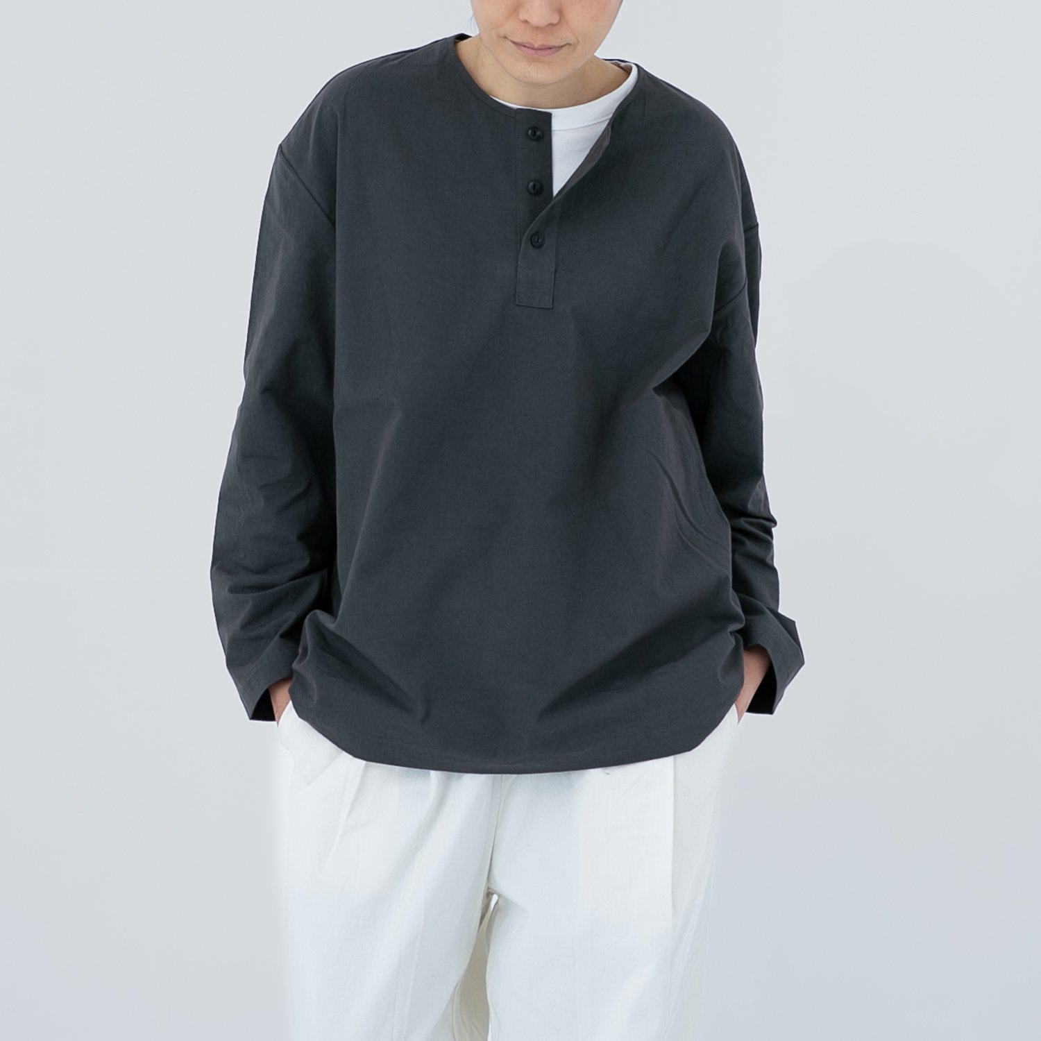 Henley neck shirts/3color/No.2463 - MUYA SHOP