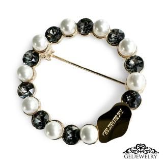 Brooch A Crystal & Black