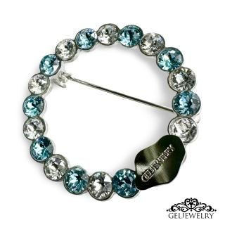 Brooch A Crystal & Aquamarine