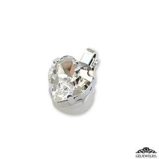 Mask Clip Heart Crystal & Silver