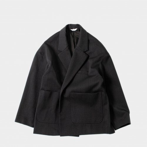 kontor / Pinstripe Wide Jacket 「D.Grey / Black」