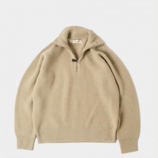 unfil (アンフィル) 「Blueface & Cashmere Half Zip Sweater