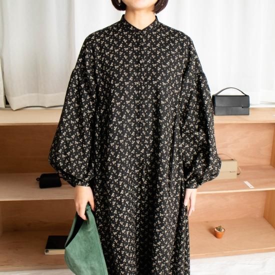 新品　SUSURI susuri ススリ　レヴーズドレス　リネン susuri ススリ リネン アンティーク プリント レヴーズ ドレス 22-257