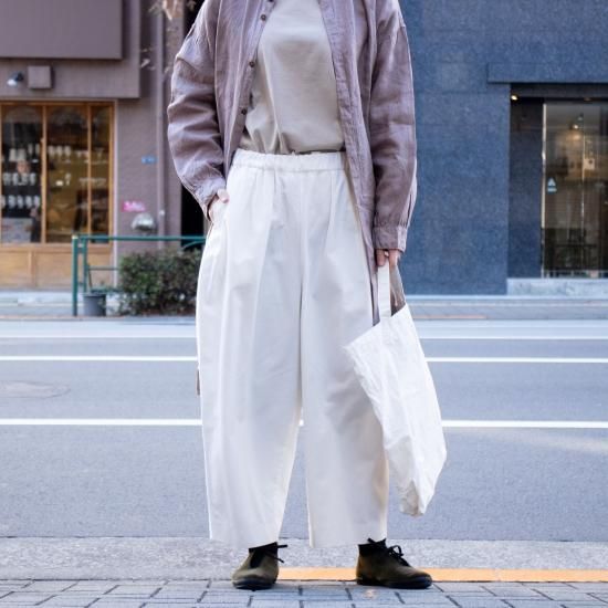 SP（エシュペー）チノクロスタックワイドパンツ ホワイト 日本製