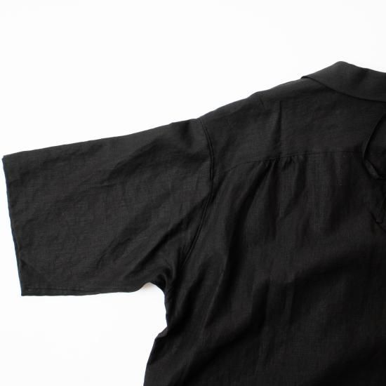 SUSURI ススリ 黒の麻シャツジャケット SUSURI ススリ 「マスターシャツ 23-305」 - WEEKENDER SHOP ANDEL
