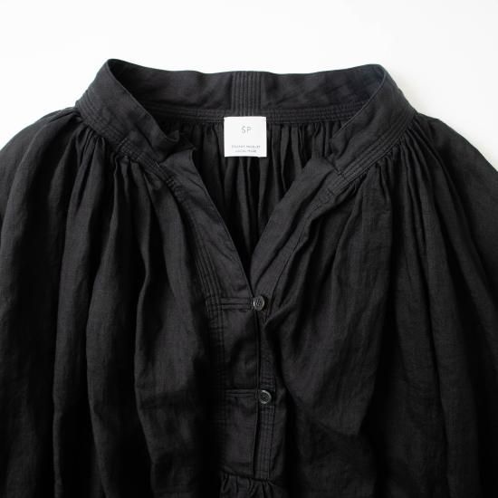 SP エシュペー 1/60 LINEN HUE BLOUSE ブラック トップス