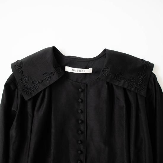 SUSURI ススリ ハルシャツ ＃off white , black | sukima-スキマ