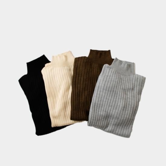 SUSURI ポエータハイネックセーター light grey SUSURI（ススリ）｜ポエータハイネックセーター（4color）ladies