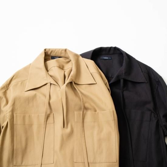 美品 YLÈVE / COTTON GABARDINE イレーヴ YLEVE（イレーヴ）「COTTON LINEN HIGH TWIST GABARDINE TUNIC OP