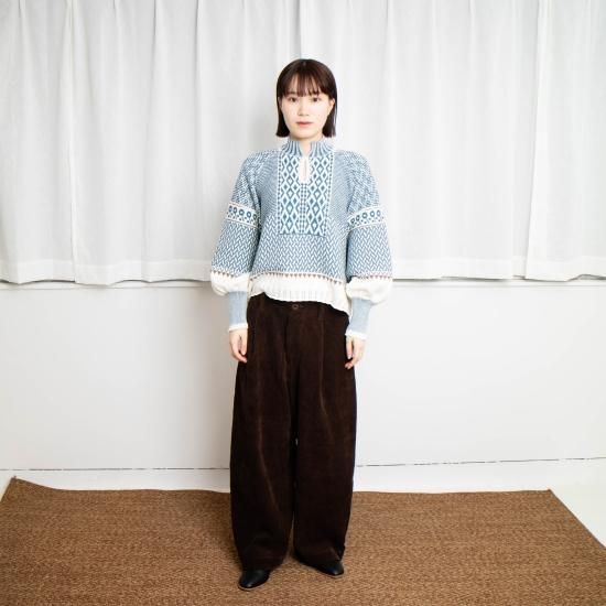 ambienteKigansai knit blouse Black |