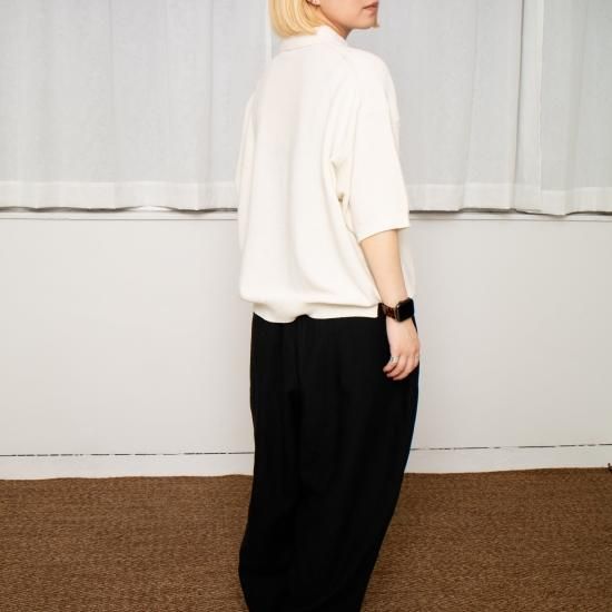 comm.arch. コム・アーチ「Boucle Garter Knitted Polo