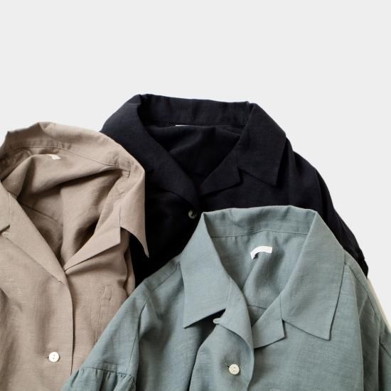 comm.arch. コム・アーチ「Hemp Gauze Open Collar S/S Shirt