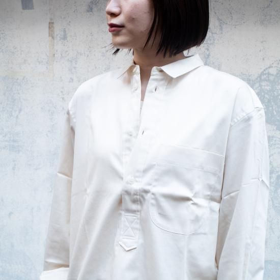 【SALE セール】ASEEDONCLOUD | Handwerker | HW pull-on shirt (off white) S size | トップス   シンプル お洒落 ASEEDONCLOUD | Handwerker | HW pull-on shirt (off white) S
