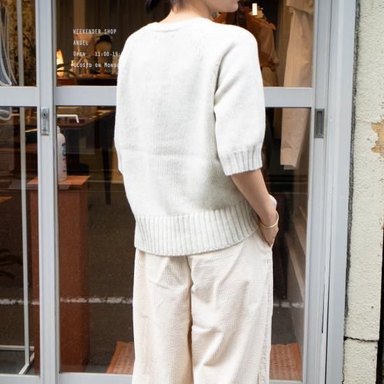 LONG SLIT HALF-SLEEVE KNIT – MEYAME