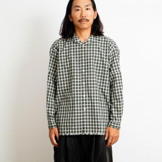 MANAVE Tuck Collar Shirts チェック S MANAVE マナベ Tuck Collar Shirt ＜チェック＞ 商品詳細