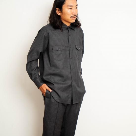 Cale カル 「ウールストライプ ダブルポケットシャツ」 - WEEKENDER SHOP