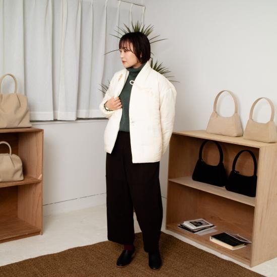 アシードンクラウド　ガウンコート　中綿　刺繍　花柄　ウエストベルト　F ASEEDONCLOUD アシードンクラウド 「Fog collector's blouson