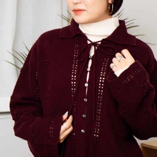 JöICEADDED Flower Lace Knitted Cardigan JöICEADDED ジョイスアディッド 「Flower Lace Knitted Cardigan