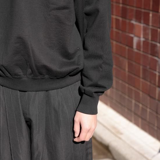 awasa スーピマエイジングコットン クルーネック スウェット black awasa 