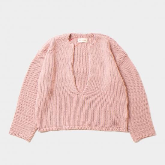 MEYAME メヤメ LONG SLIT KNIT CAMEL ロングスリット ニット