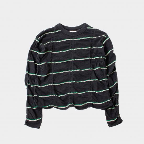 予約商品 売れ筋商品|||MEYAME / TUCKED JACQUARD BORDER PULLOVER HEATHER GREY　メヤメ　プルオーバー COUPON配布中 MEYAME】TUCKED JACQUARD BORDER PULLOVER(タックジャガード