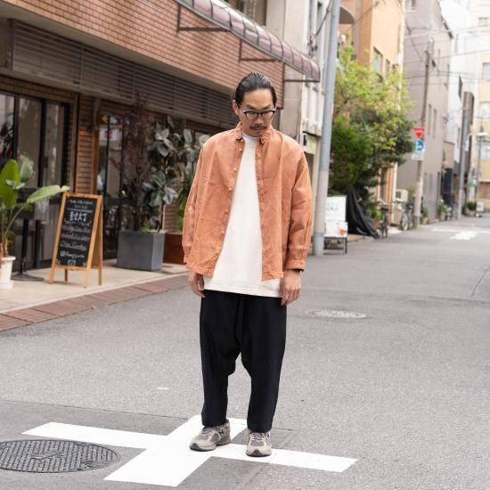 MITTAN ミッタン「やわらか大麻ビッグシャツ（草木濃染） SH-121DC