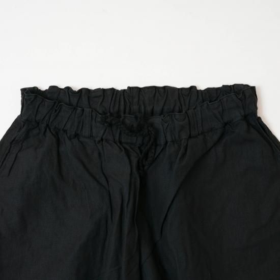 再入荷” 大麻ワイドパンツ 高密度 墨黒 (UNISEX) −PT-31
