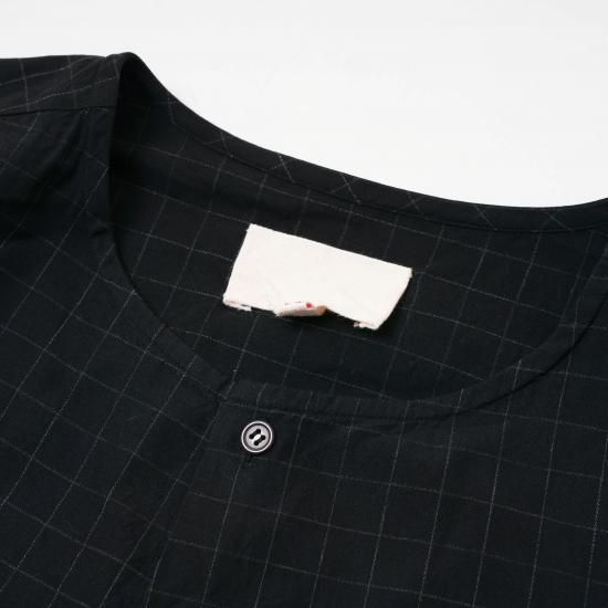 Yoko Sakamoto コットンヘンリーネックシャツ M ブラック YOKO SAKAMOTO ヨーコサカモト 「 HENLEY NECK PULLOVER
