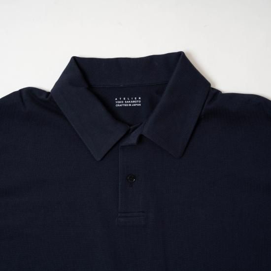 yokosakamoto L/S ポロシャツ ブラック L YOKO SAKAMOTO POLO SHIRT - BLACK - PURAS