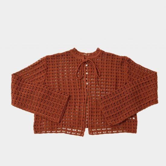 JOICEADDED ジョイスアディッド Triangle Pattern Knit Cardigan トライアングル パターン ニット カーディガン ブラウン joice-j231kn02_z.jpg
