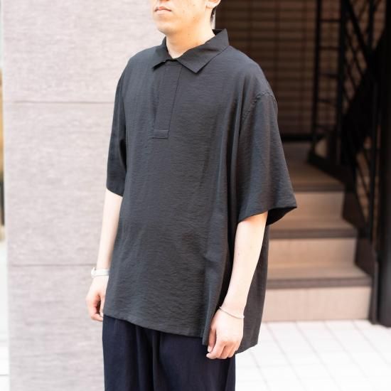 STILL BY HAND コットンナイロン半袖シャツ ink black 50 STILL BY HAND コットンナイロン半袖シャツ ink black 50 - メルカリ