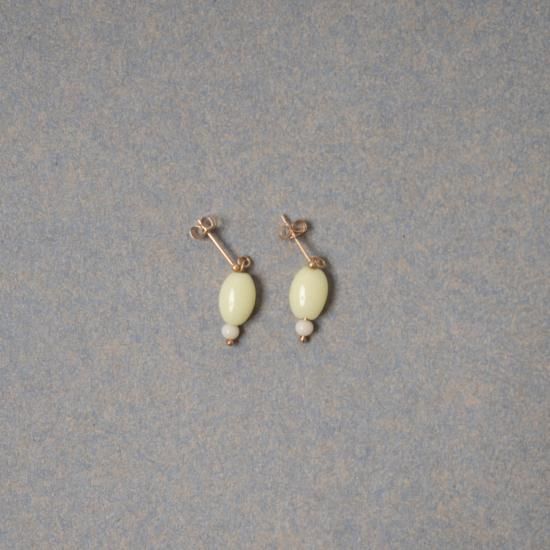 Toile トワレ 「デッドストックガラスビーズピアス「Light Yellow