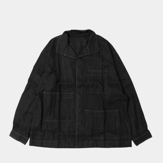 【美品】MITTAN/ミッタン/JK-02ロングジャケット/綿麻/サイズ1/瓶覗 三重織綿絹毛麻ジャケット 墨黒がさね / MITTAN通販 ミッタン |