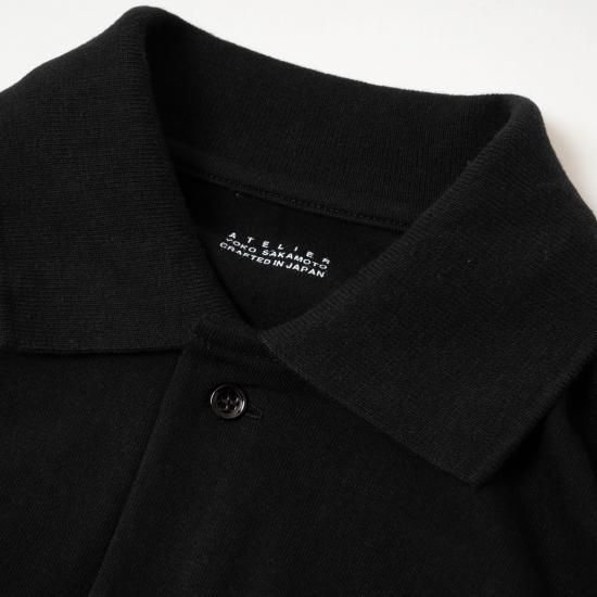 YOKO SAKAMOTO L/S ポロシャツ ブラック L Namu Shop - Yoko Sakamoto Tsuriami L/S Polo - Black
