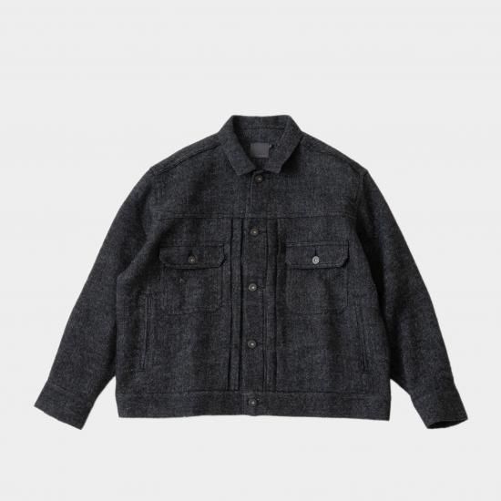 ジャケット・アウター comm. arch wool linen tweed shirt jacket comm.arch. コム・アーチ「Wool Linen Tweed Jacket」－ WEEKENDER