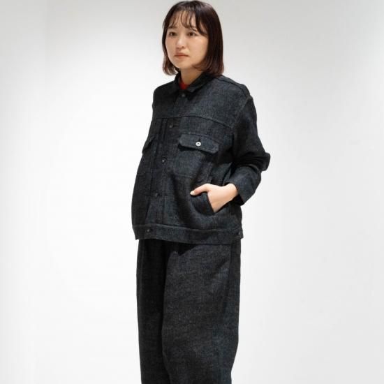 ジャケット・アウター comm. arch wool linen tweed shirt jacket comm.arch. コム・アーチ「Wool Linen Tweed Jacket」－ WEEKENDER