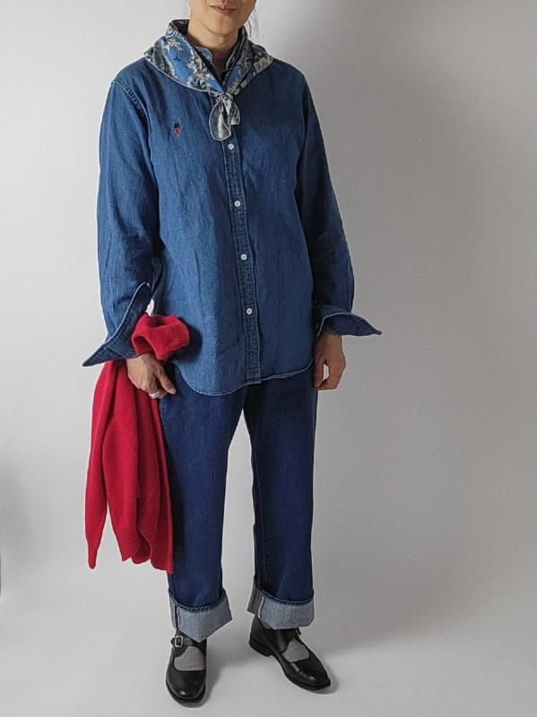 Honnete (オネット)Vカラージャンプスーツ High Count Linen Honnete (オネット)Vカラージャンプスーツ High Count Linen