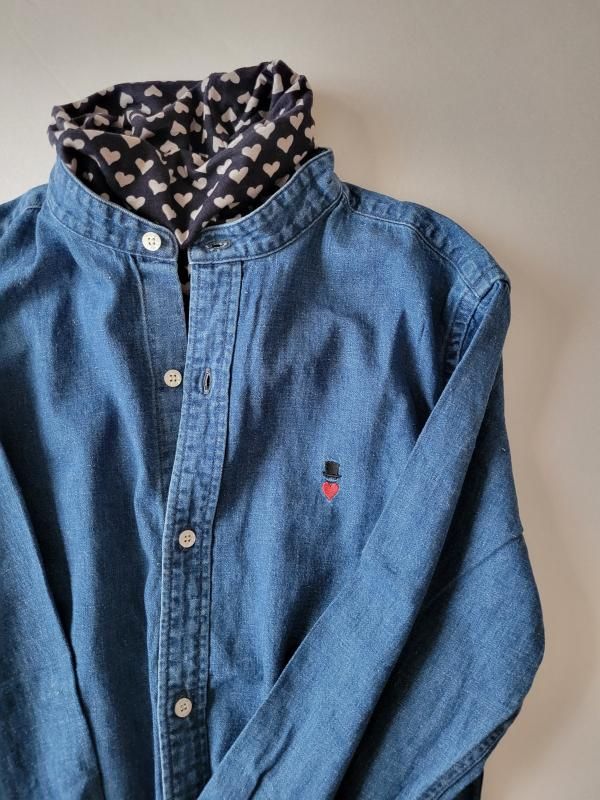 再入荷!Bohemians(ボヘミアンズ) DENIM STAND COL SHIRTS 再入荷!Bohemians(ボヘミアンズ) DENIM STAND COL SHIRTS