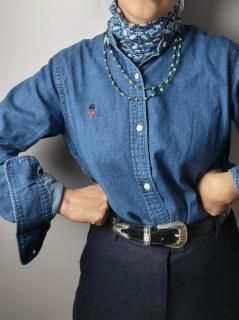 ١Bohemians(ܥإߥ)DENIM STAND COL SHIRTSǥ˥ॹɥġ