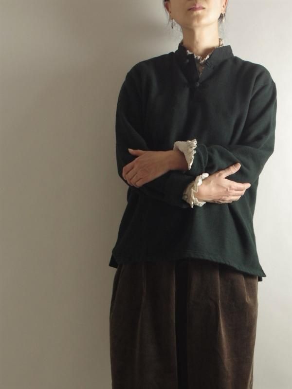 Tigre Brocante ティグルブロカンテ けものかすり裏毛 チャイナカラースウェット China Sweat バナナブラウン 川越レディースセレクトショップ Tigre Brocante ティグルブロカンテ けものかすり裏毛 チャイナカラースウェット China Sweat バナナブラウン 川越レディースセレクトショップ