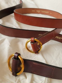 TORY LEATHER(トリーレザー) Strap Belts with a brass ring buckele　 MADE IN USA　