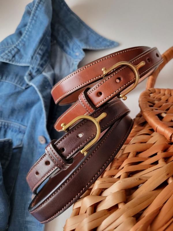 2023再入荷　TORY LEATHER(トリーレザー) EQUESTRIAN INSPIRED BELT　 MADE IN USA　 【ネコポス指定可能】 - バナナブラウン - 川越レディースセレクトショップ