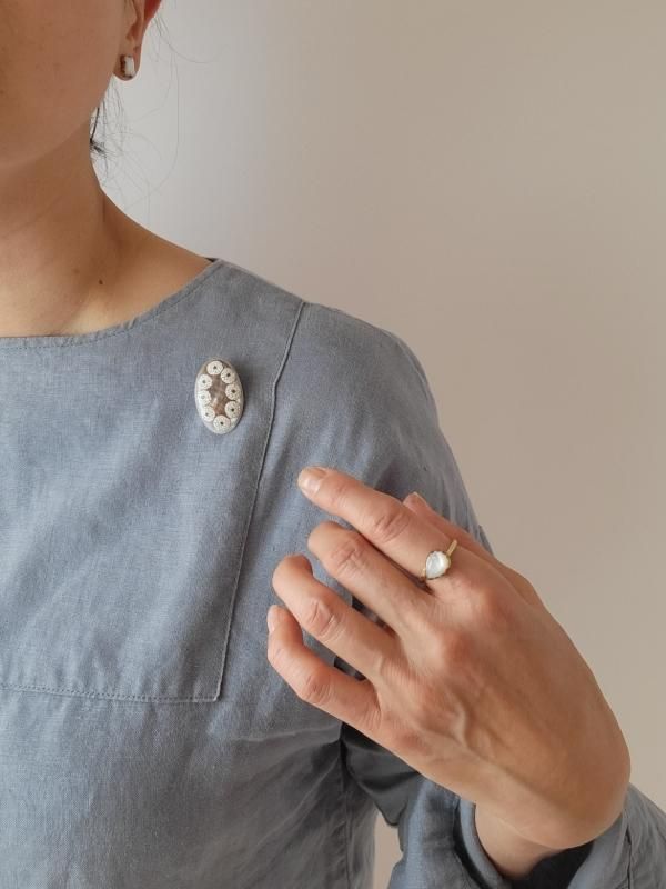 classic ko(クラシックコー) ブローチ “Bubble brooch 黒蝶貝